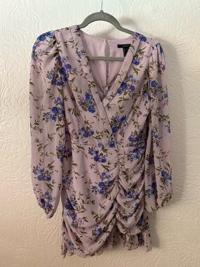 Floral Lavender Mini Dress